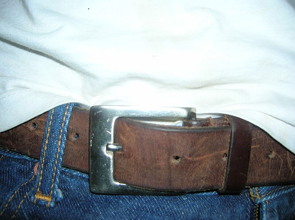 Ceinture en cuir pleine fleur — 110 cm, boucle laiton